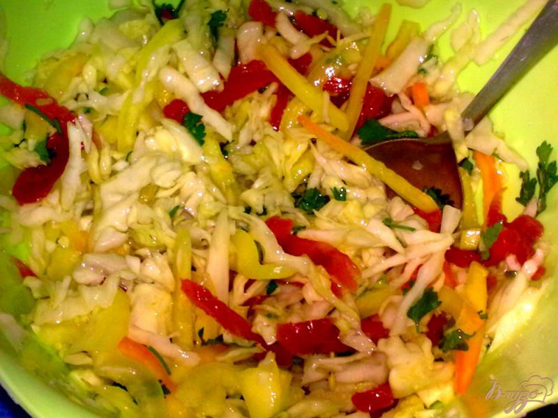 Фото приготовление рецепта: Салат с капустой и курагой шаг №5