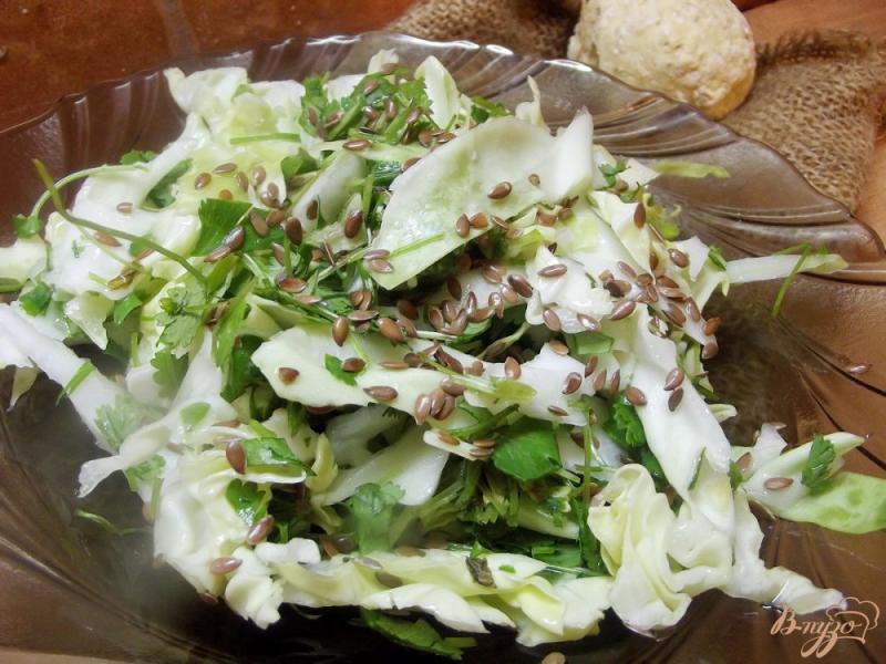 Фото приготовление рецепта: Капустный салат с кинзой шаг №4