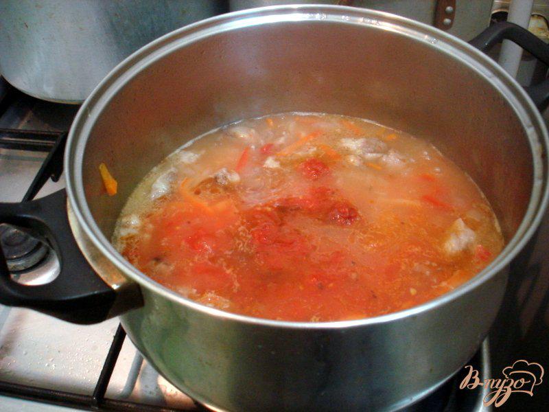 Фото приготовление рецепта: Свинина с фасолью и овощами шаг №11