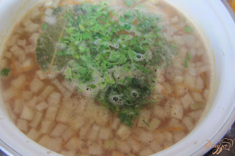 Фото приготовление рецепта: Гороховый суп с индейки без зажарки шаг №9