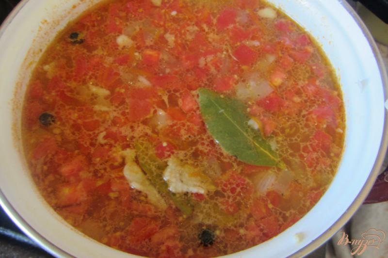 Фото приготовление рецепта: Суп рисовый на индейки с помидорами без зажарки шаг №9