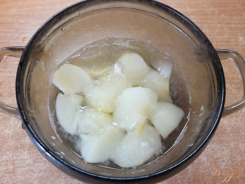 Фото приготовление рецепта: Белый щербет трио: груша, яблоко, виноград шаг №8