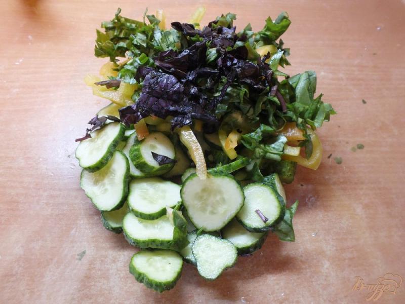 Фото приготовление рецепта: Салат огуречный  с фенхелем шаг №5