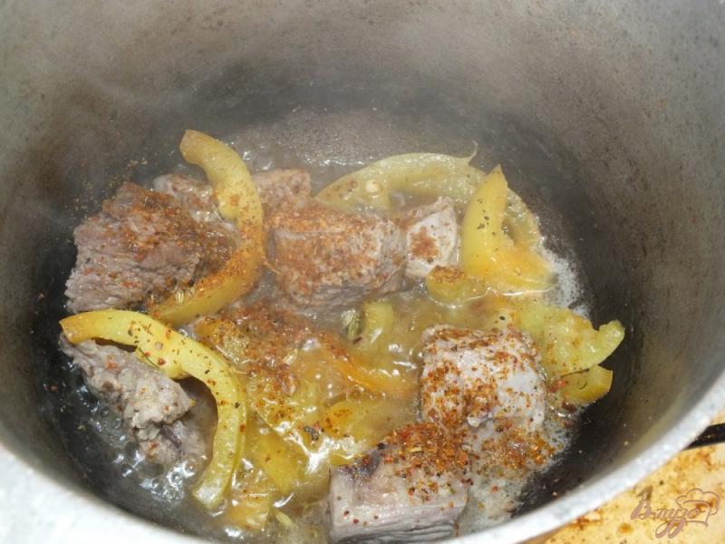 Фото приготовление рецепта: Плов из неочищенного риса с болгарским перцем шаг №5