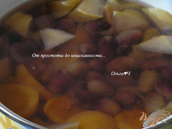 Фото приготовление рецепта: Кисель из яблок, абрикосов и винограда с желфиксом шаг №2