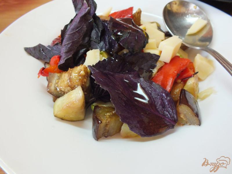 Фото приготовление рецепта: Салат с сыром и базиликом из печеных овощей шаг №10