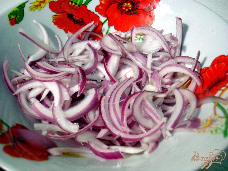 Фото приготовление рецепта: Салат из сердца с баклажанами и грибами шаг №8