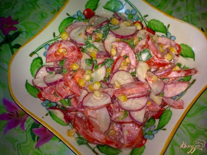 Фото приготовление рецепта: Салат овощной с редисом шаг №5