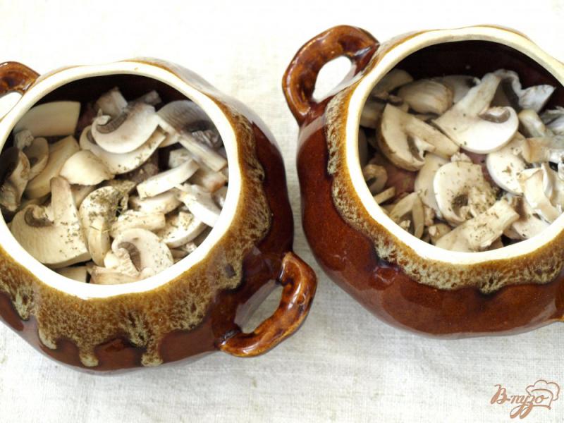 Фото приготовление рецепта: Свинина запечённая в горшочках с грибами и картофелем шаг №2