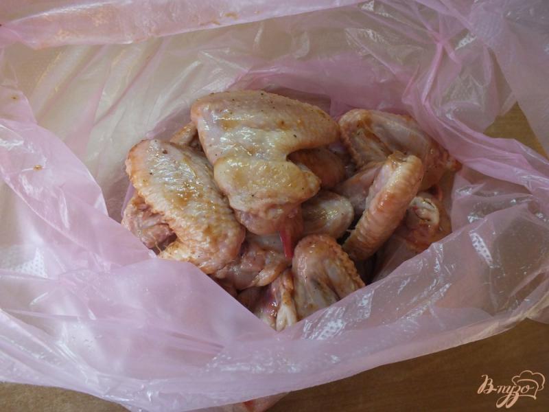 Фото приготовление рецепта: Острые куриные крылья на мангале шаг №6