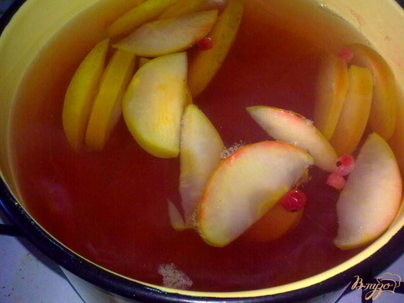 Фото приготовление рецепта: Компот из яблок с красной смородиной шаг №3