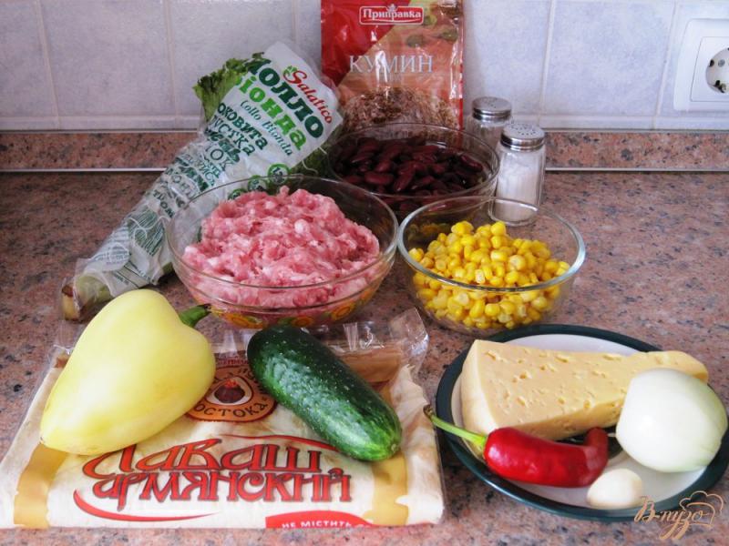 Фото приготовление рецепта: Буррито со свининой и красной фасолью шаг №1
