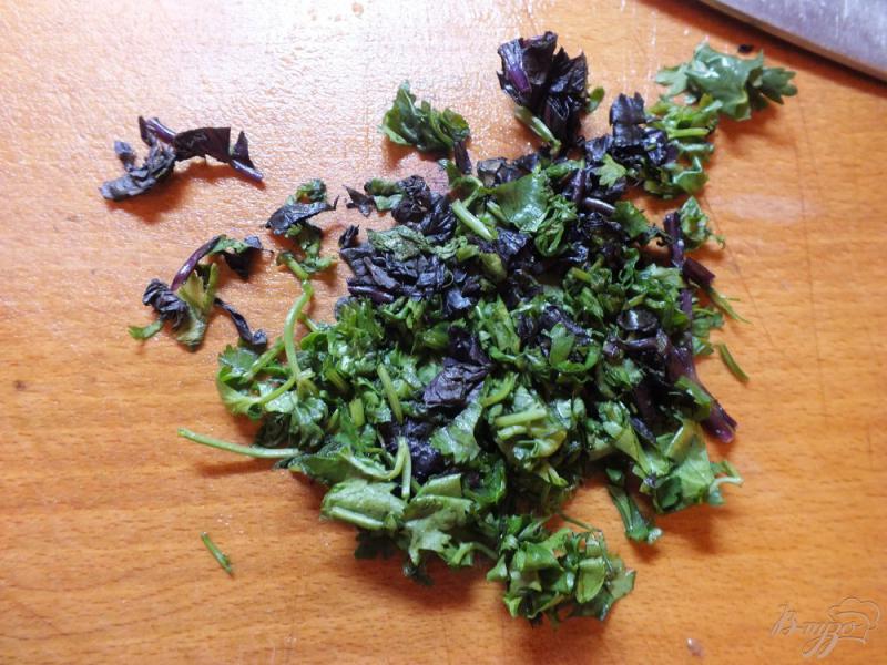 Фото приготовление рецепта: Салат с реганом и салатным луком шаг №2