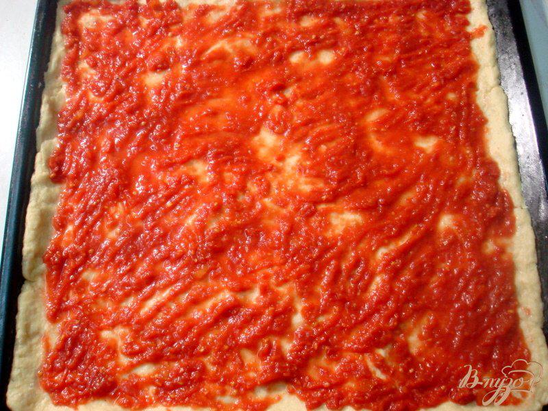 Фото приготовление рецепта: Пицца на творожно-кефирном тесте шаг №9