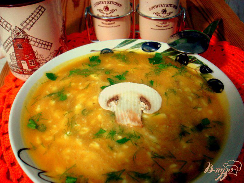 Фото приготовление рецепта: Тыквенный суп пюре с грибами шаг №11