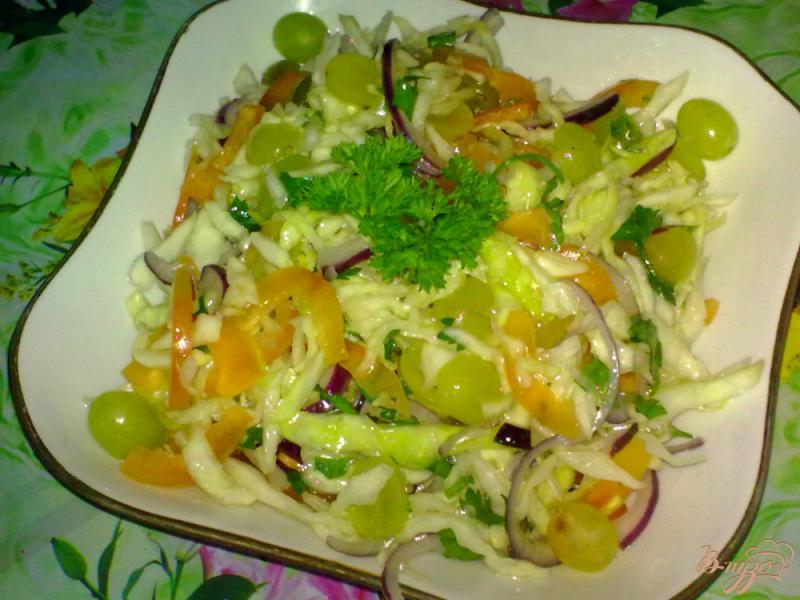 Фото приготовление рецепта: Салат из капусты с виноградом шаг №7