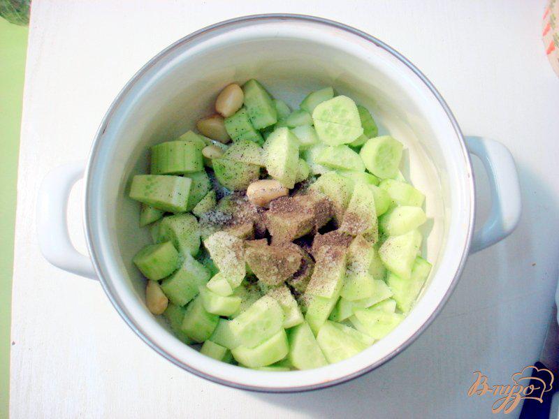 Фото приготовление рецепта: Холодный огуречный суп таратор шаг №3