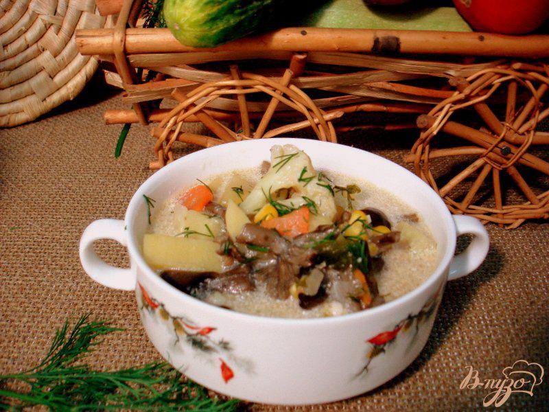 Фото приготовление рецепта: Суп из опят, рыжиков и цветной капусты шаг №8