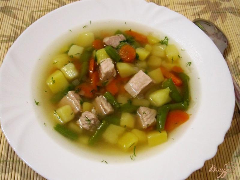 Фото приготовление рецепта: Мясной суп с овощами шаг №12