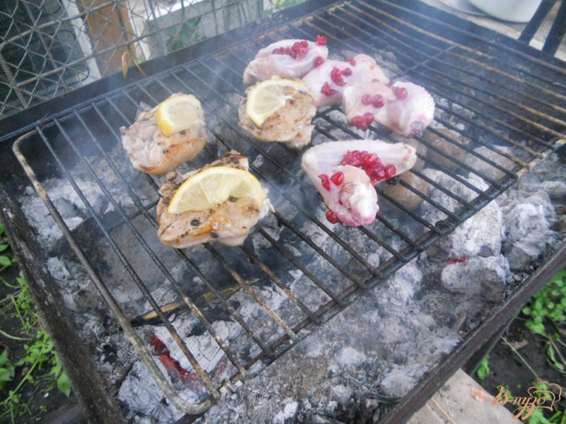 Фото приготовление рецепта: Куриные бедрышки на мангале шаг №3