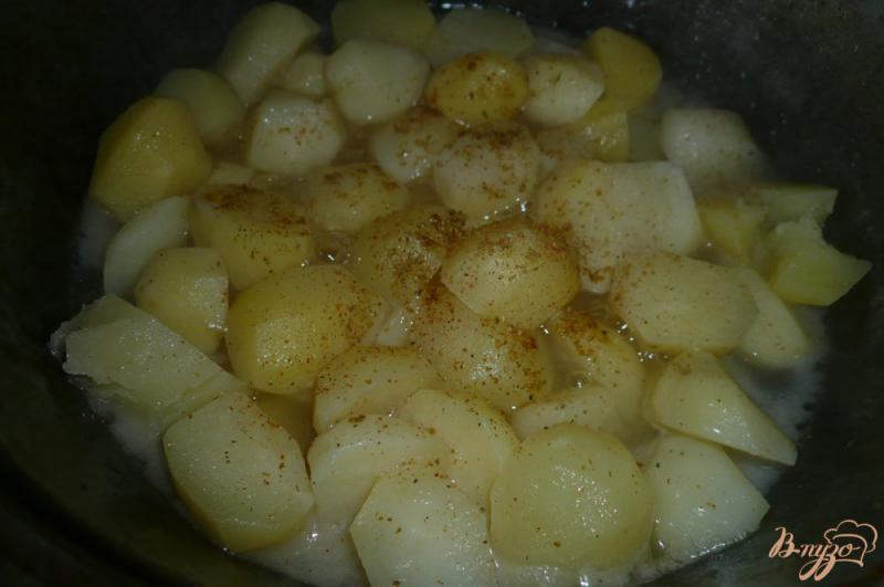 Фото приготовление рецепта: Постный тушеный картофель шаг №4