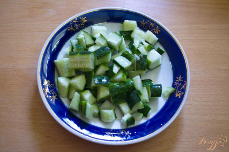 Фото приготовление рецепта: Легкий суп с огуцом, языком и фасолью на кефире шаг №1
