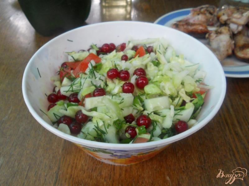 Фото приготовление рецепта: Капустный салатик с красной смородиной шаг №6