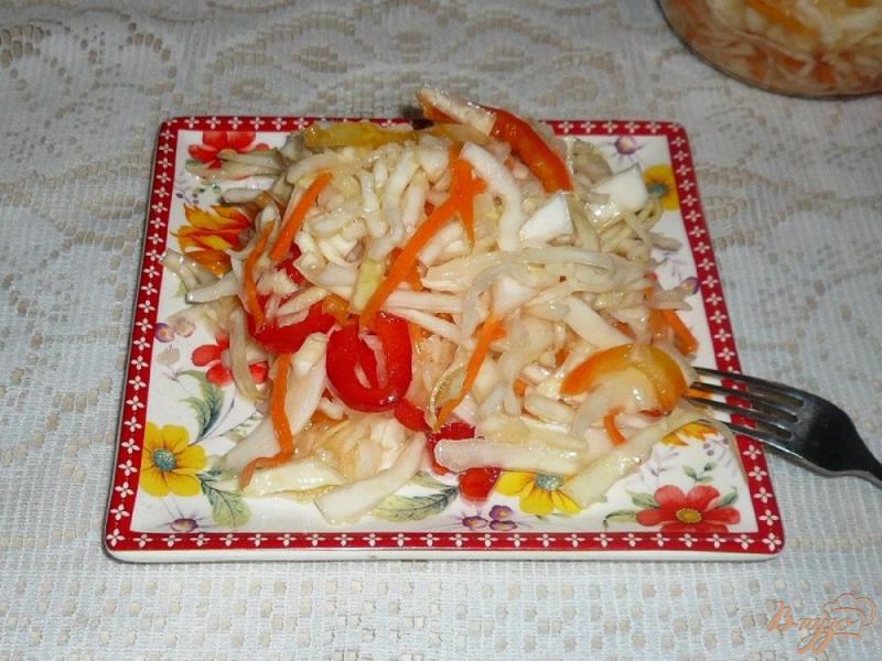 Фото приготовление рецепта: Маринованный салат из капусты с перцем и морковью шаг №9