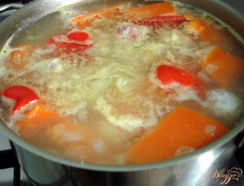 Фото приготовление рецепта: Овощной суп пюре с фрикадельками шаг №9