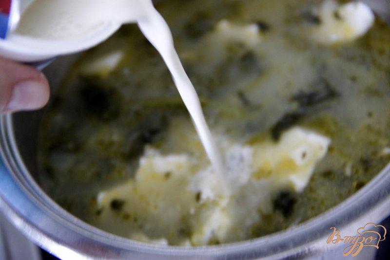 Фото приготовление рецепта: Суп-пюре со шпинатом и голубым сыром шаг №5