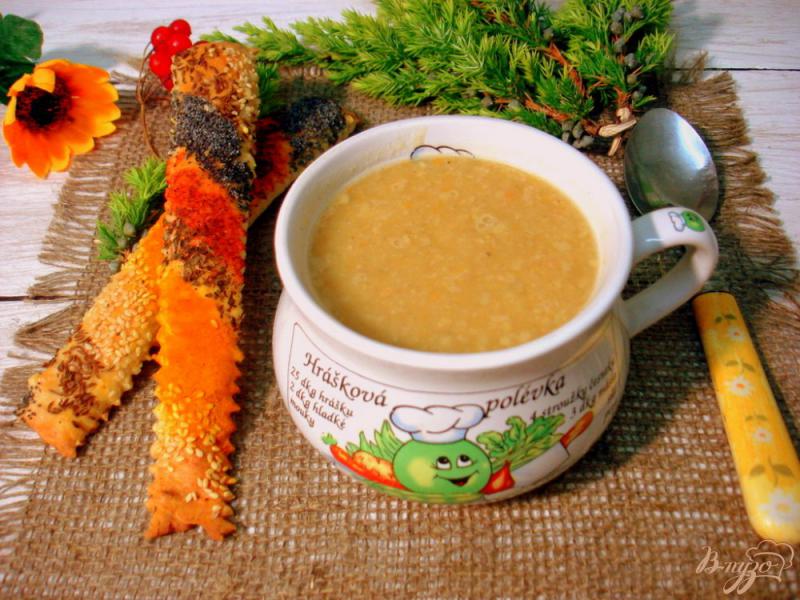 Фото приготовление рецепта: Гороховый суп пюре с копчёной колбасой шаг №10