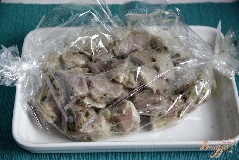 Фото приготовление рецепта: Свинина в мятно-чесночном соусе шаг №4