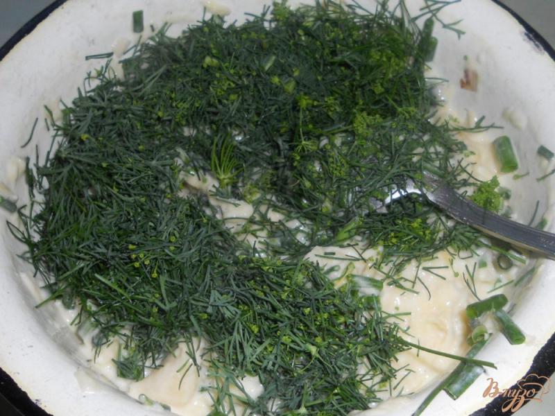 Фото приготовление рецепта: Кабачковые оладьи с зеленью шаг №7