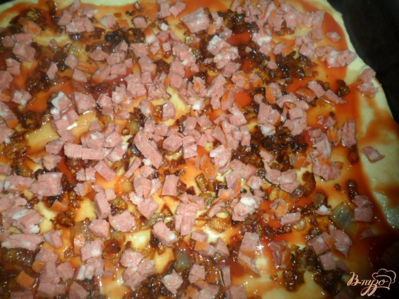 Фото приготовление рецепта: Пицца с салом шаг №6