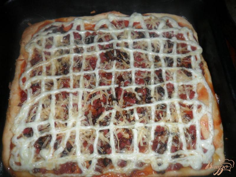 Фото приготовление рецепта: Пицца с салом шаг №9