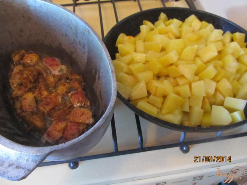 Фото приготовление рецепта: Овощное рагу с мясом летнее шаг №5