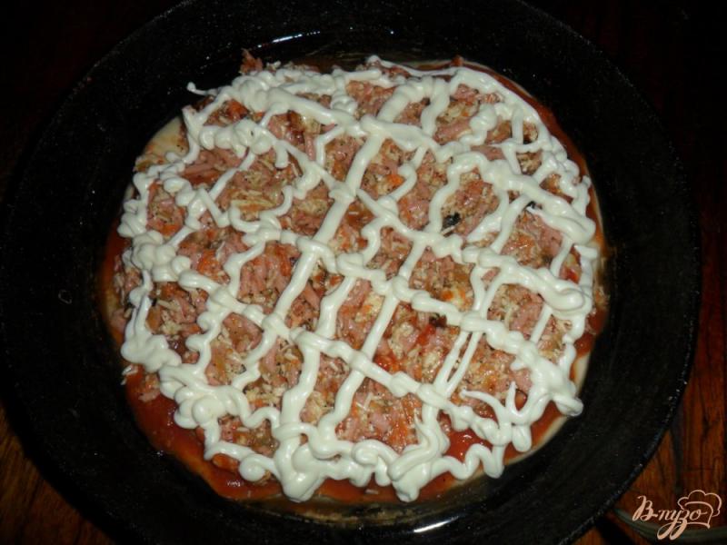 Фото приготовление рецепта: Пицца с жаренным луком шаг №10
