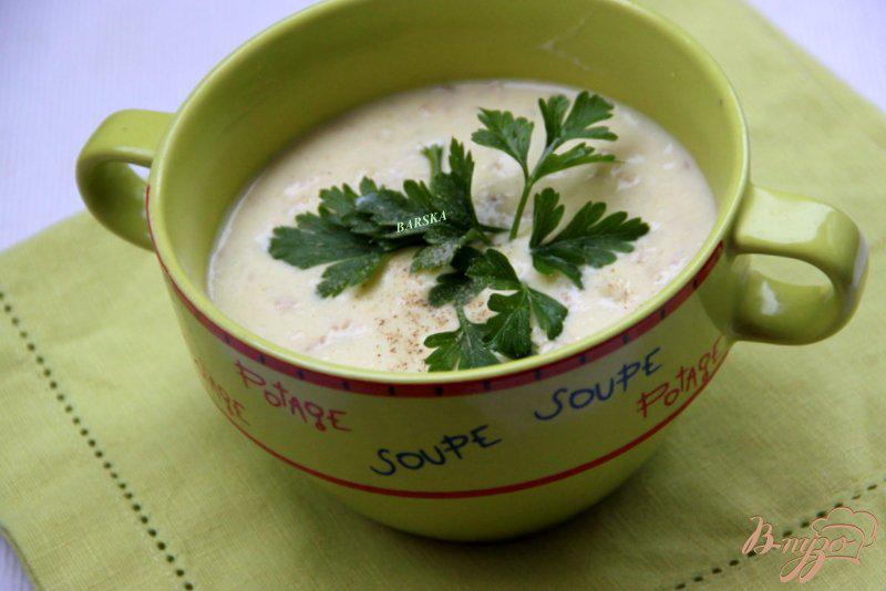 Фото приготовление рецепта: Кабачковый сливочный суп с овсяными хлопьями шаг №7