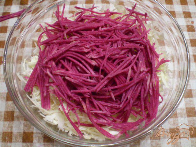 Фото приготовление рецепта: Салат из капусты, редьки и грецких орехов шаг №6