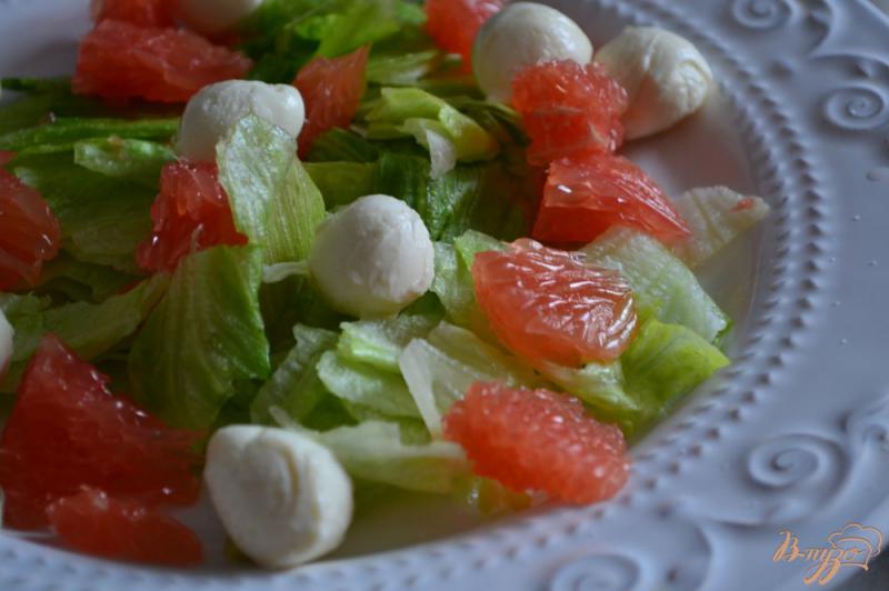 Фото приготовление рецепта: Салат с моцареллой, грейпфрутом и бастурмой  из говядины шаг №2