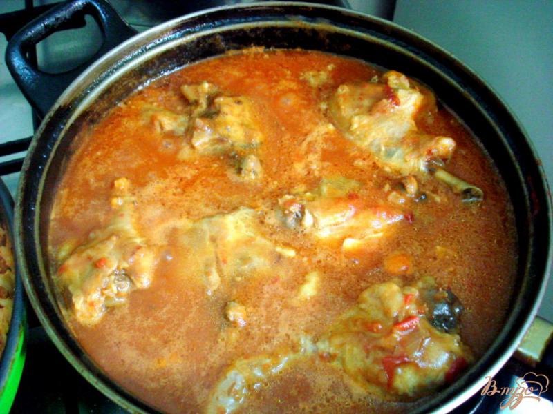 Фото приготовление рецепта: Курица в томатно - луковом соусе шаг №8