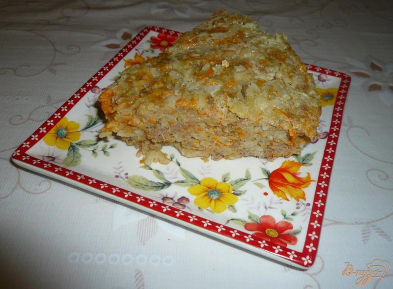 Фото приготовление рецепта: Запеканка из фарша с рисом и морковью в мультиварке шаг №7