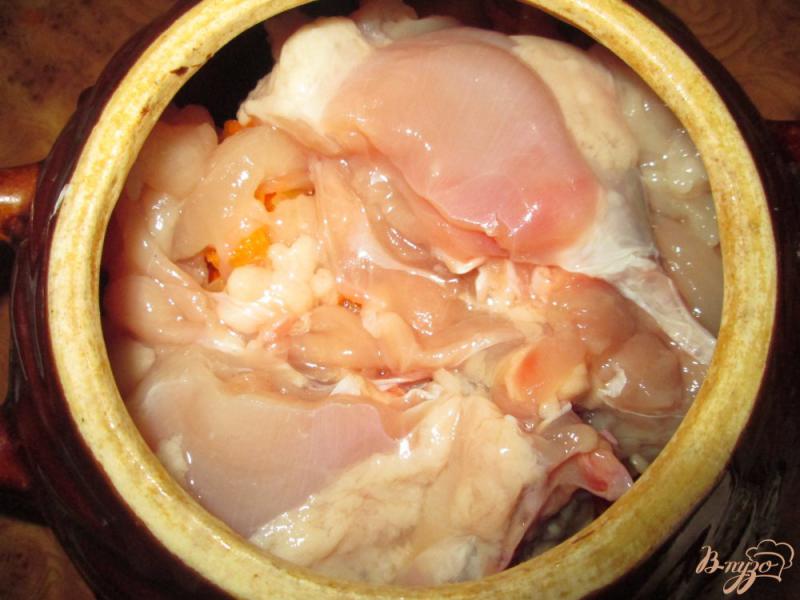 Фото приготовление рецепта: Жаркое с курицей и картофелем в горшочках шаг №6