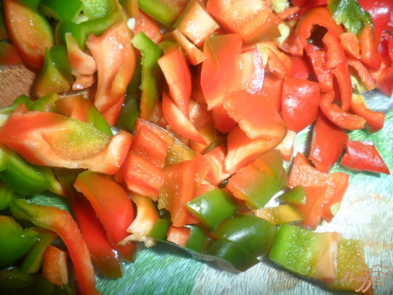 Фото приготовление рецепта: Куриний красный борщ с болгарским перцем и помидорами шаг №5