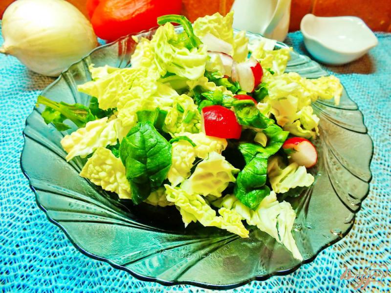 Фото приготовление рецепта: Салат из листовой капусты шаг №5