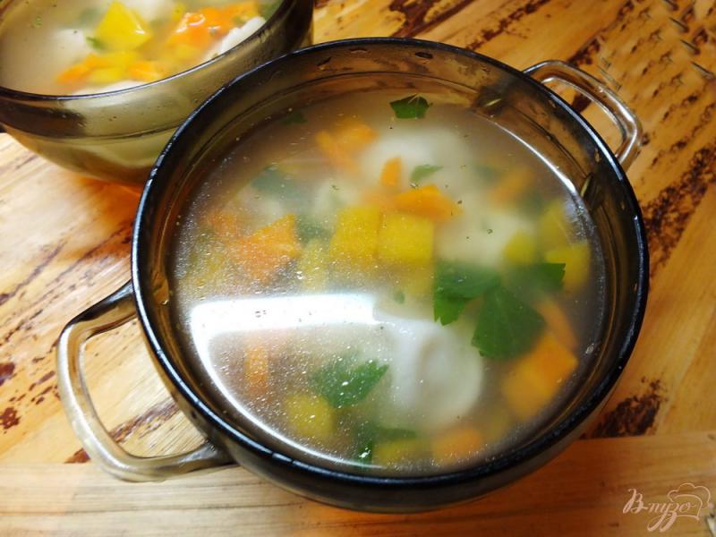 Фото приготовление рецепта: Суп с тыквой и пельменями шаг №5
