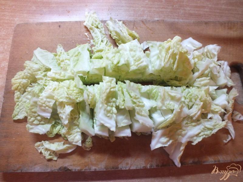 Фото приготовление рецепта: Салат из болгарского перца и двух видов капусты шаг №2