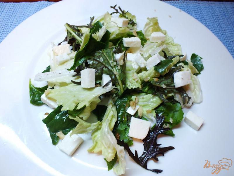 Фото приготовление рецепта: Салат с козьей брынзой и овощами шаг №6