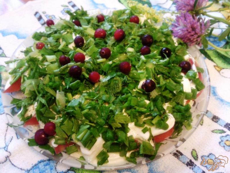 Фото приготовление рецепта: Салат из помидоров и яиц шаг №5