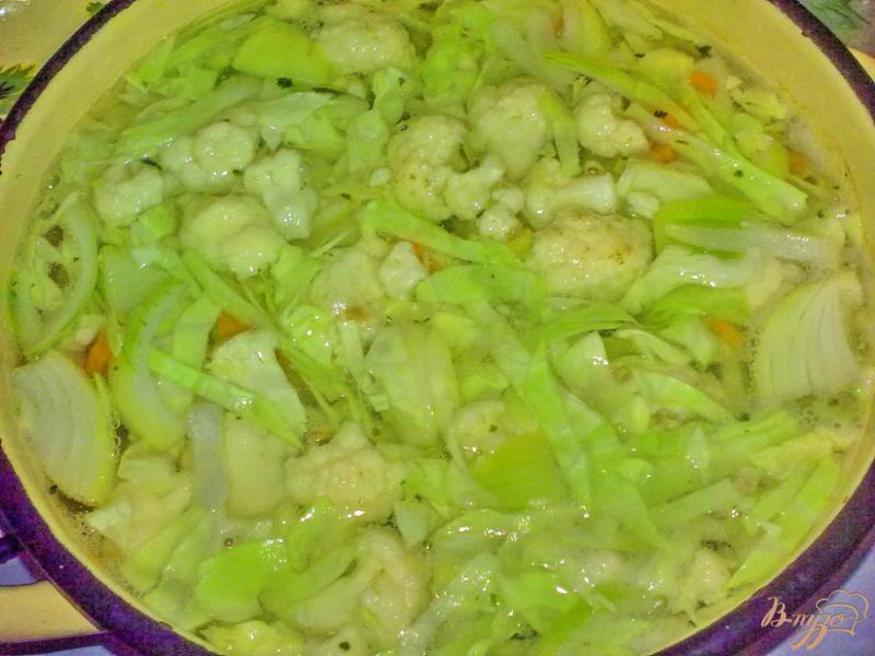 Фото приготовление рецепта: Суп с двумя видами капусты шаг №7